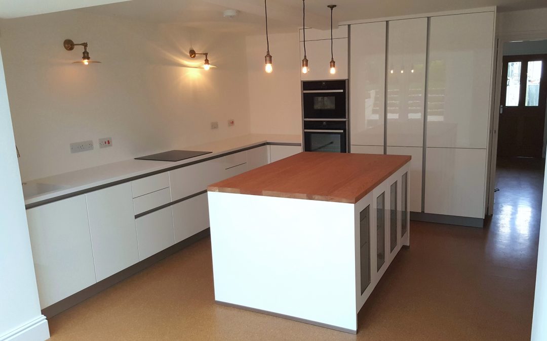 Handleless white kitchen